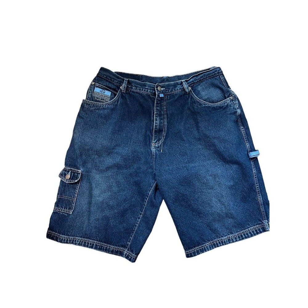 School Of Hard Knocks Shorts Mens 38 Blue Denim Lil Bolo Hip Hop Y2K Skater 42